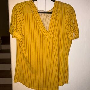 Sweet Wanderer (brand) Yellow blouse with black Stripes Size - large